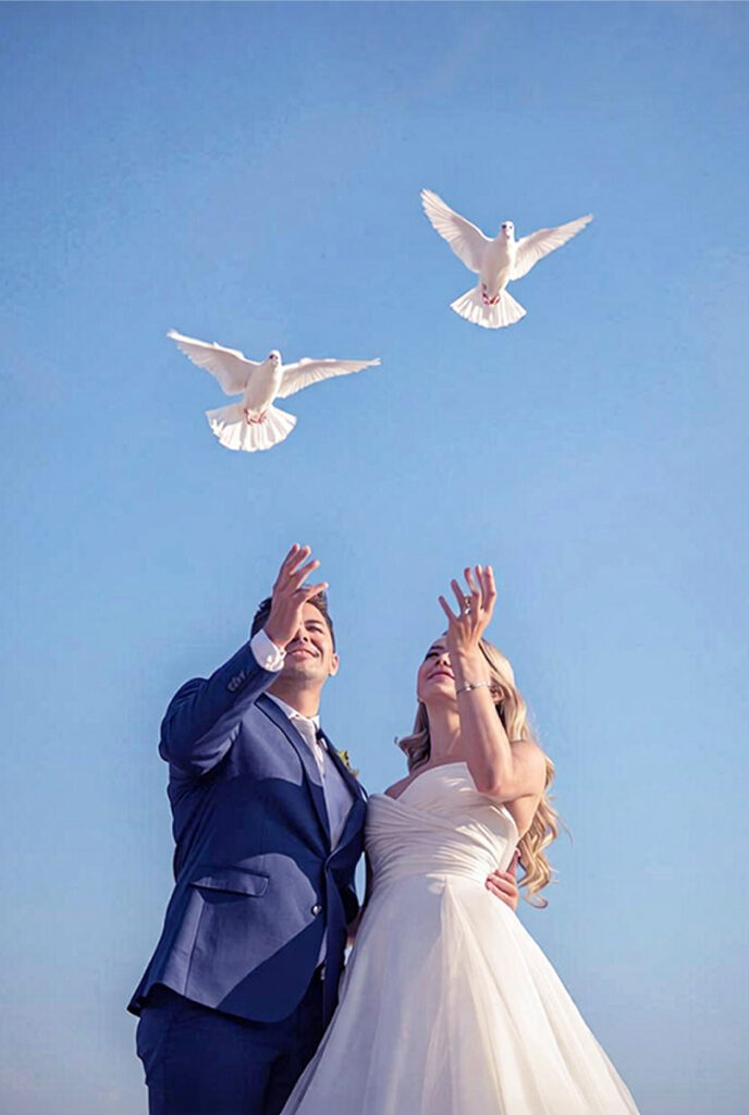 Romanticen moment so iznajmuvanje beli gulabi za svadba