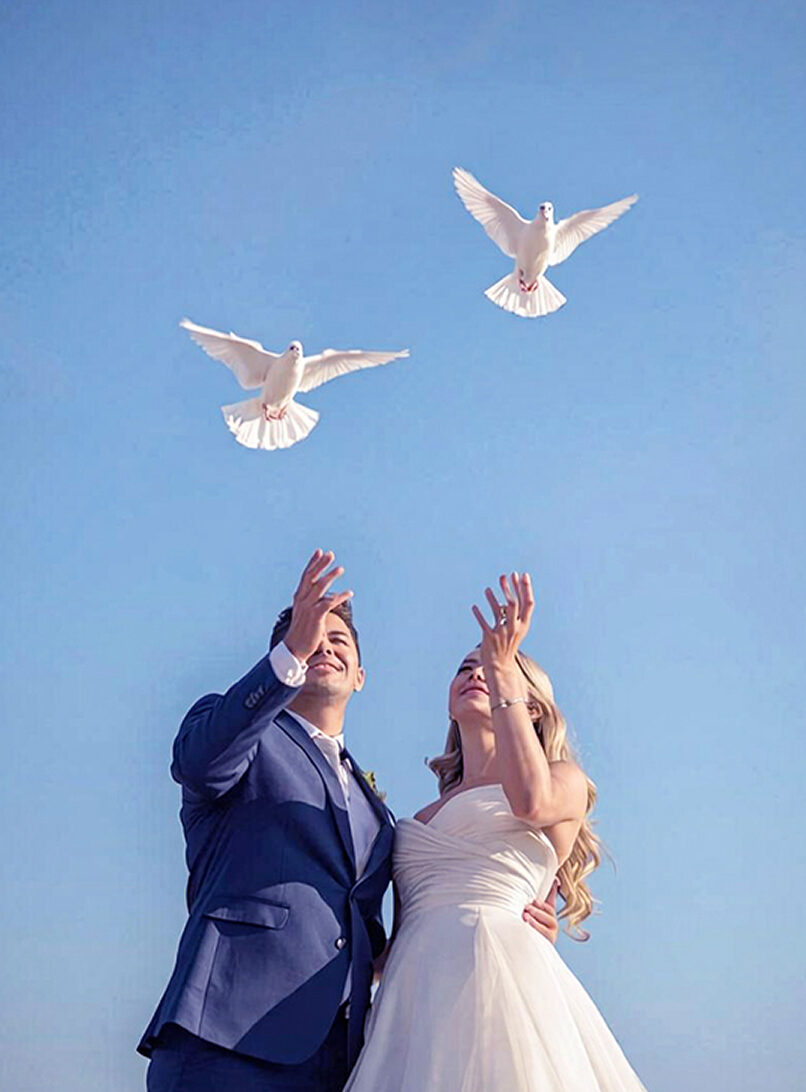 Romanticen moment so iznajmuvanje beli gulabi za svadba